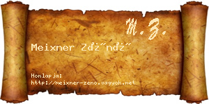 Meixner Zénó névjegykártya